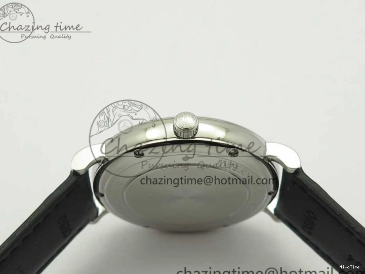 MIROTIME 1230 Portofino Automatic SS FKF 1:1 Best Edition White Dial SS Markers on Black Leather Strap A QuickDry 7138